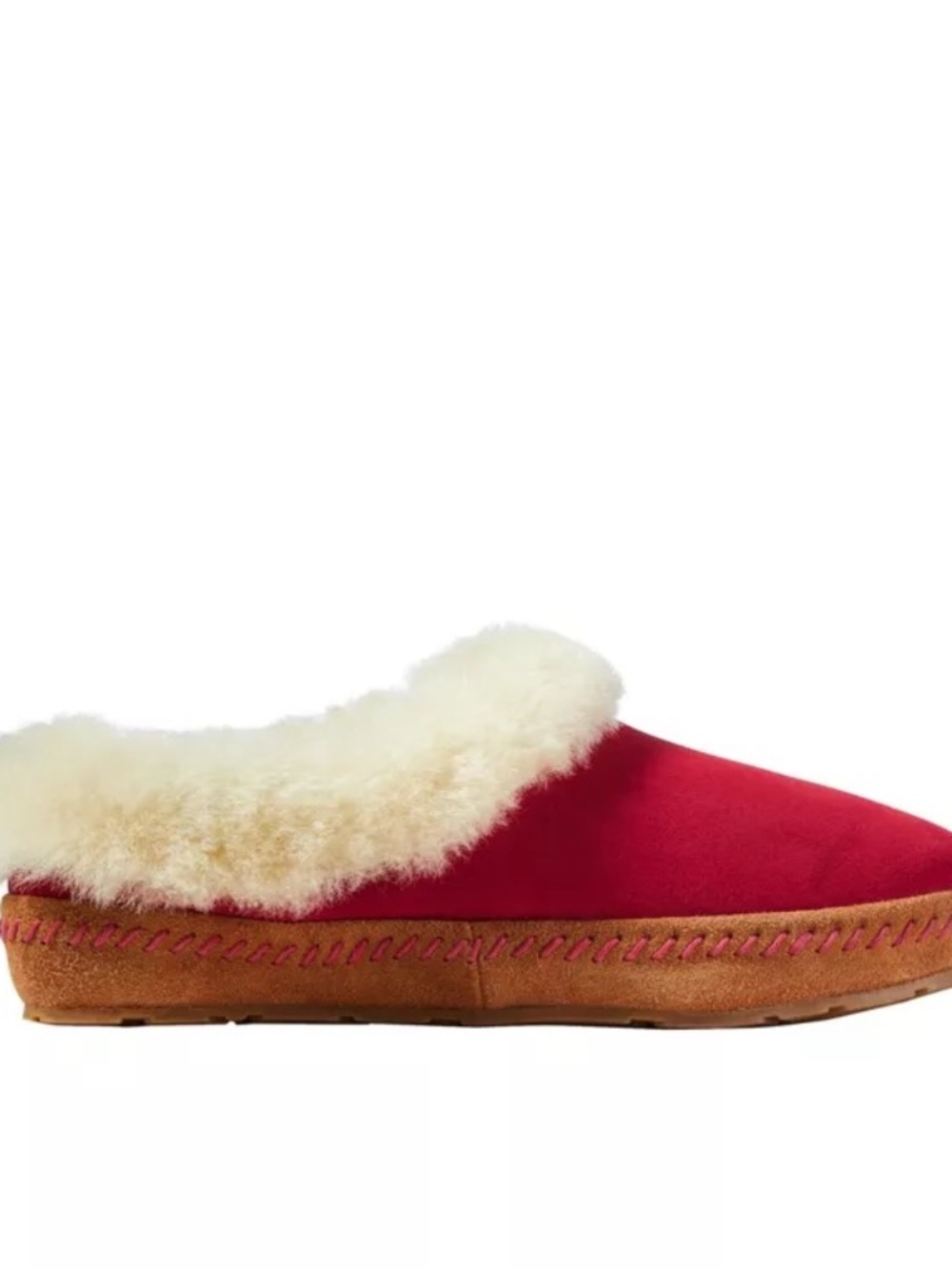 L.L.Bean  Wicked Good Slippers, Red Suede & Shearling, Squam Lake  Size 9M